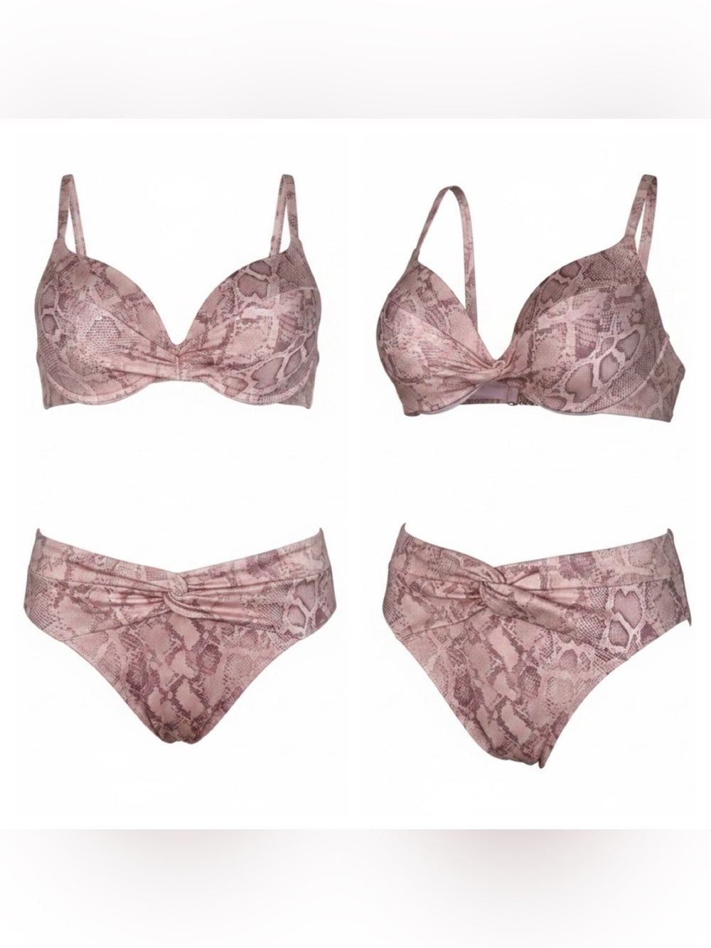 VICTORIA’S SECRET Twist Removable PushUp Top & High Waist Bottom Set Pink